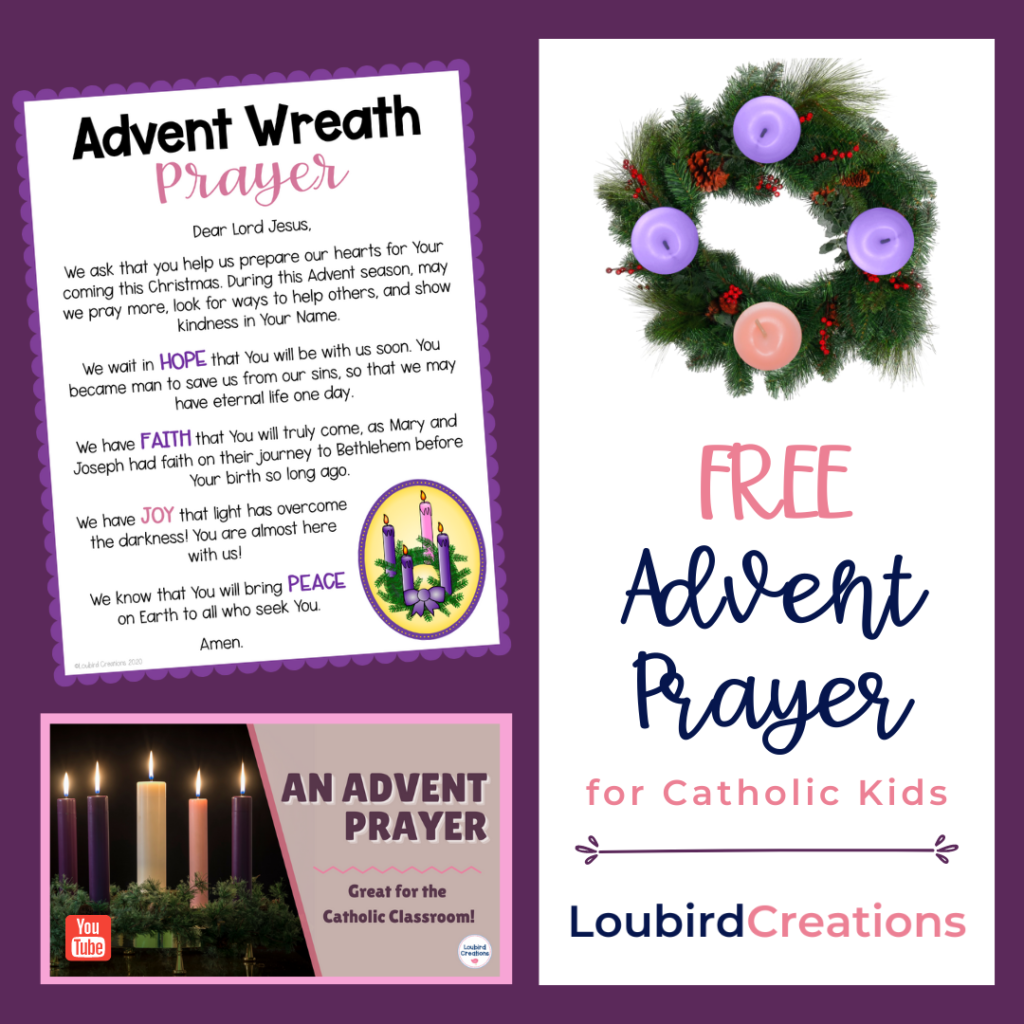 Free Advent Prayer for Catholic Kids Loubird Creations