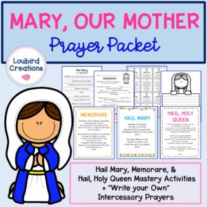 Mary Prayer Worksheets