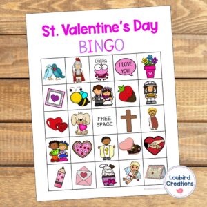 Saint Valentine Bingo for Catholic Kids