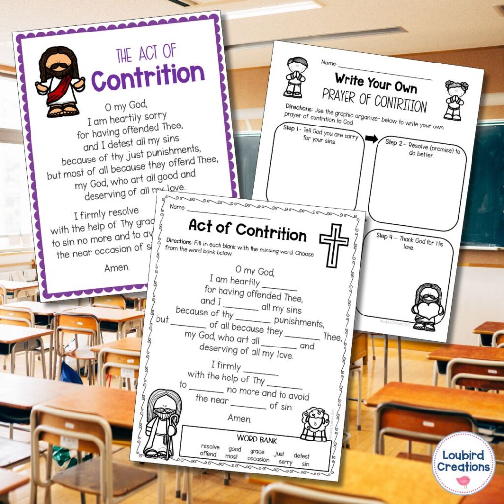 Act of Contrition Prayer for Catholic Kids