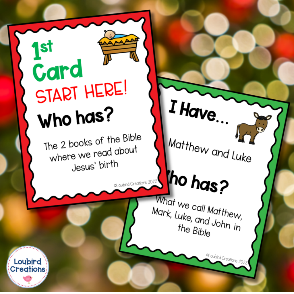 Christmas I Have Who Has Trivia Game for Kids