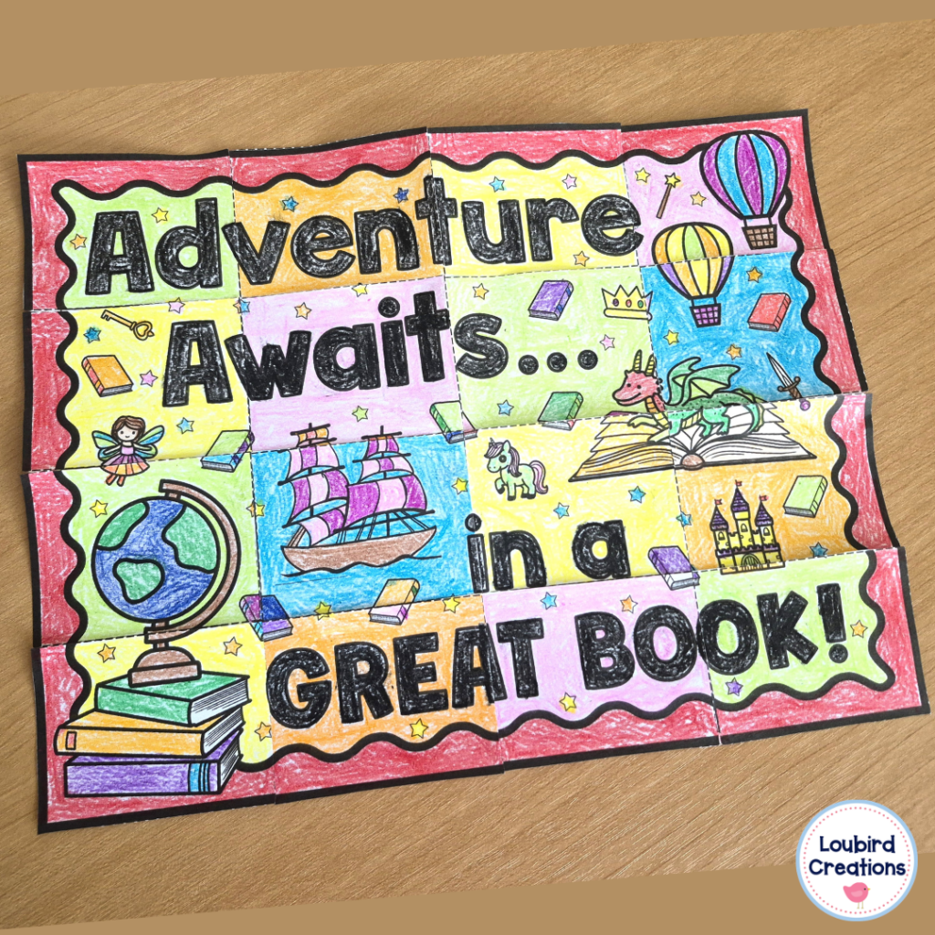 Students create a collaborative poster for reading