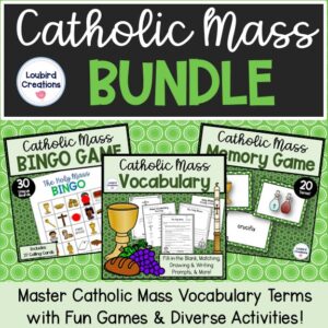 Catholic Mass Vocabulary Activities for Kids